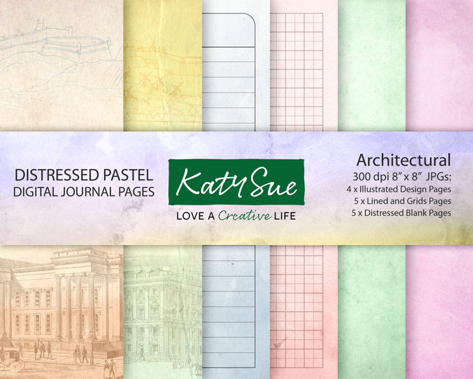 Distressed Pastel Architectural | Digital Journal Pages