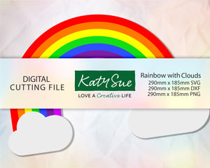 Rainbow with Clouds | Digital Cutting File